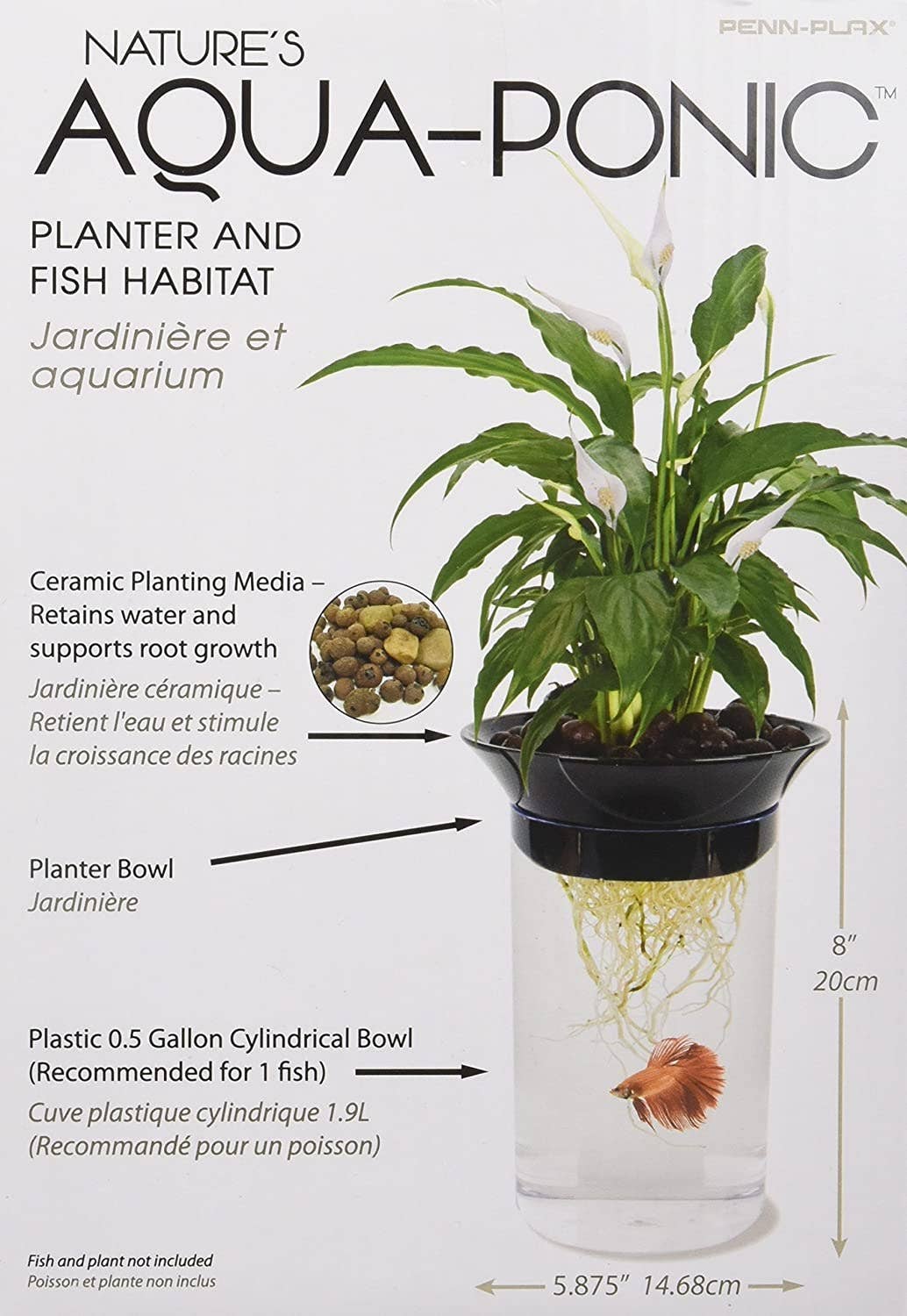 Aqua-Ponic Betta Tank & Hydroponic Planter – 0.5 Gallon