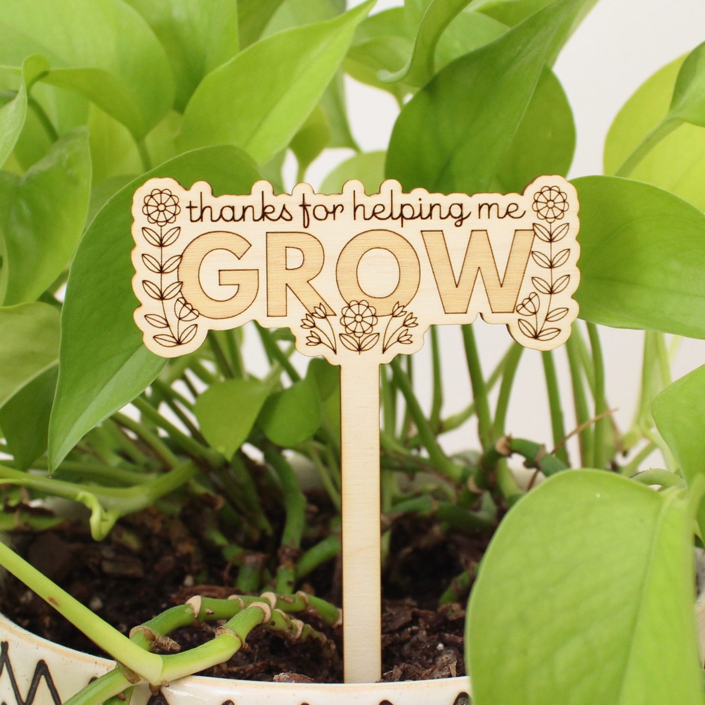 Wooden plant stake, teacher appreciation, helping me grow