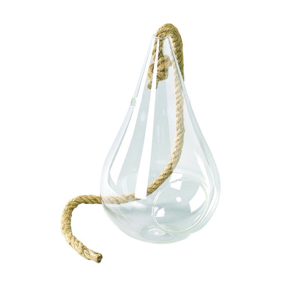 Rope Hanging Glass Drop Vase M