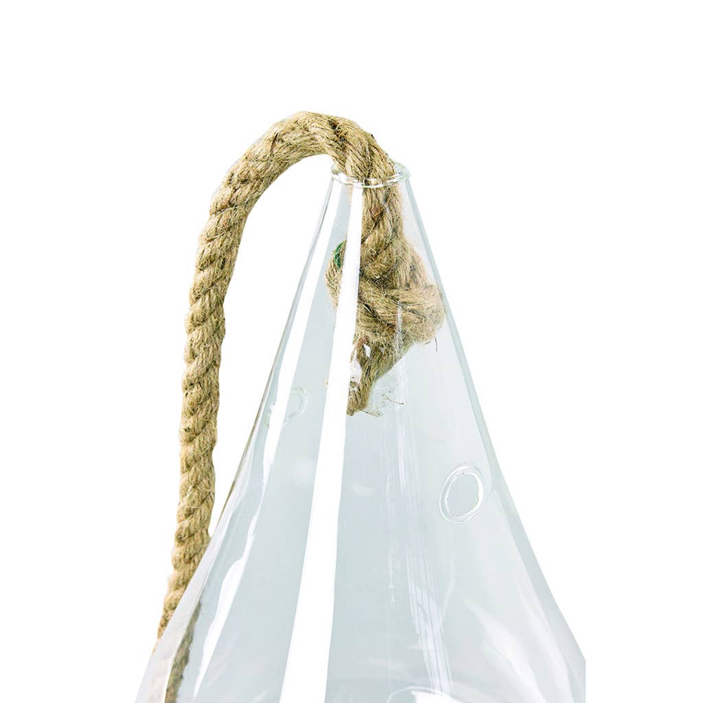 Rope Hanging Glass Drop Vase M