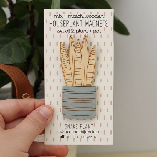 snake plant houseplants pair of magnets