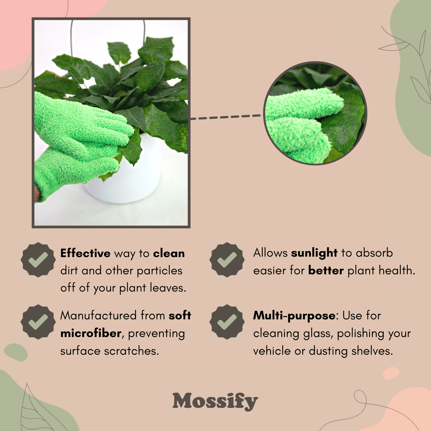 Microfiber Gloves - Leaf-Shining Gloves