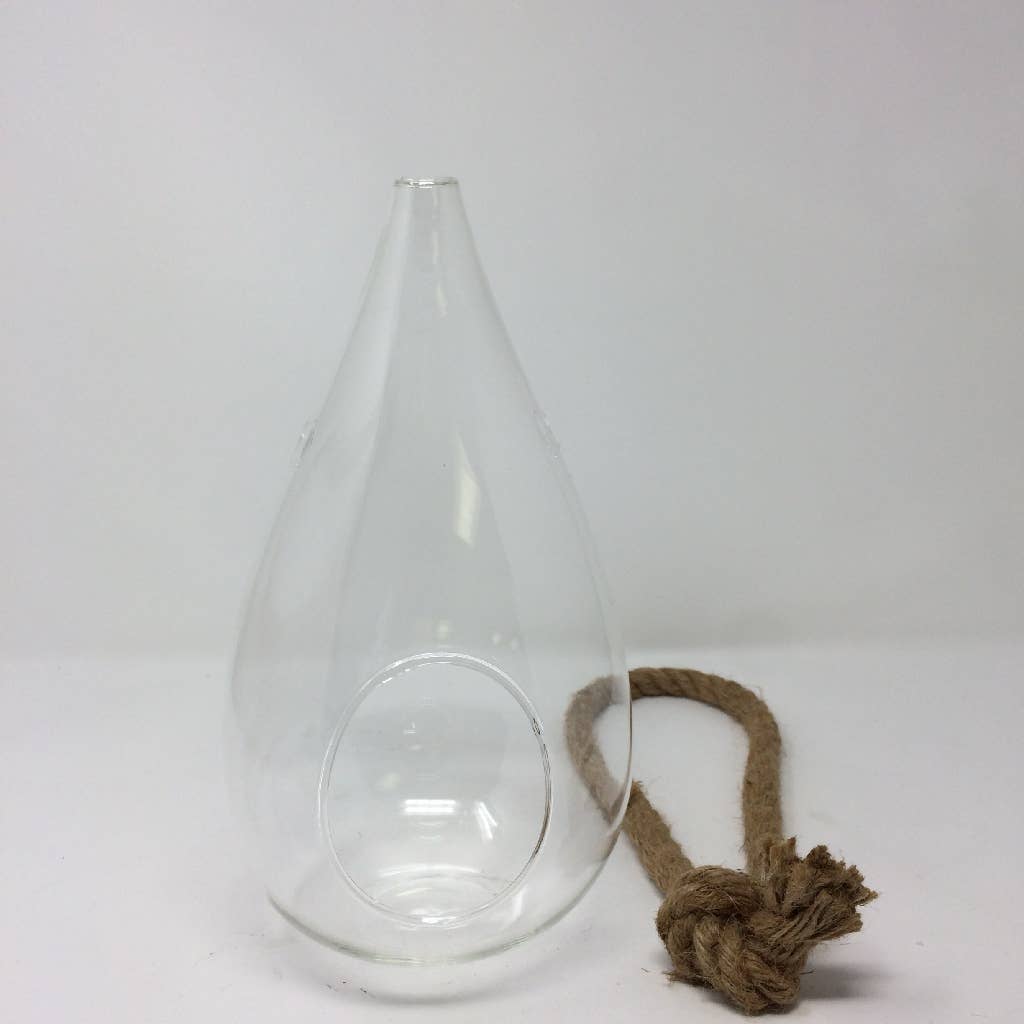 Rope Hanging Glass Drop Vase M