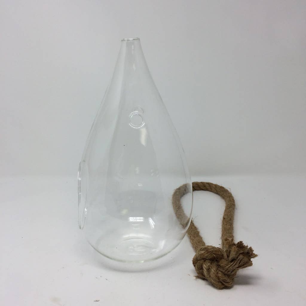 Rope Hanging Glass Drop Vase M