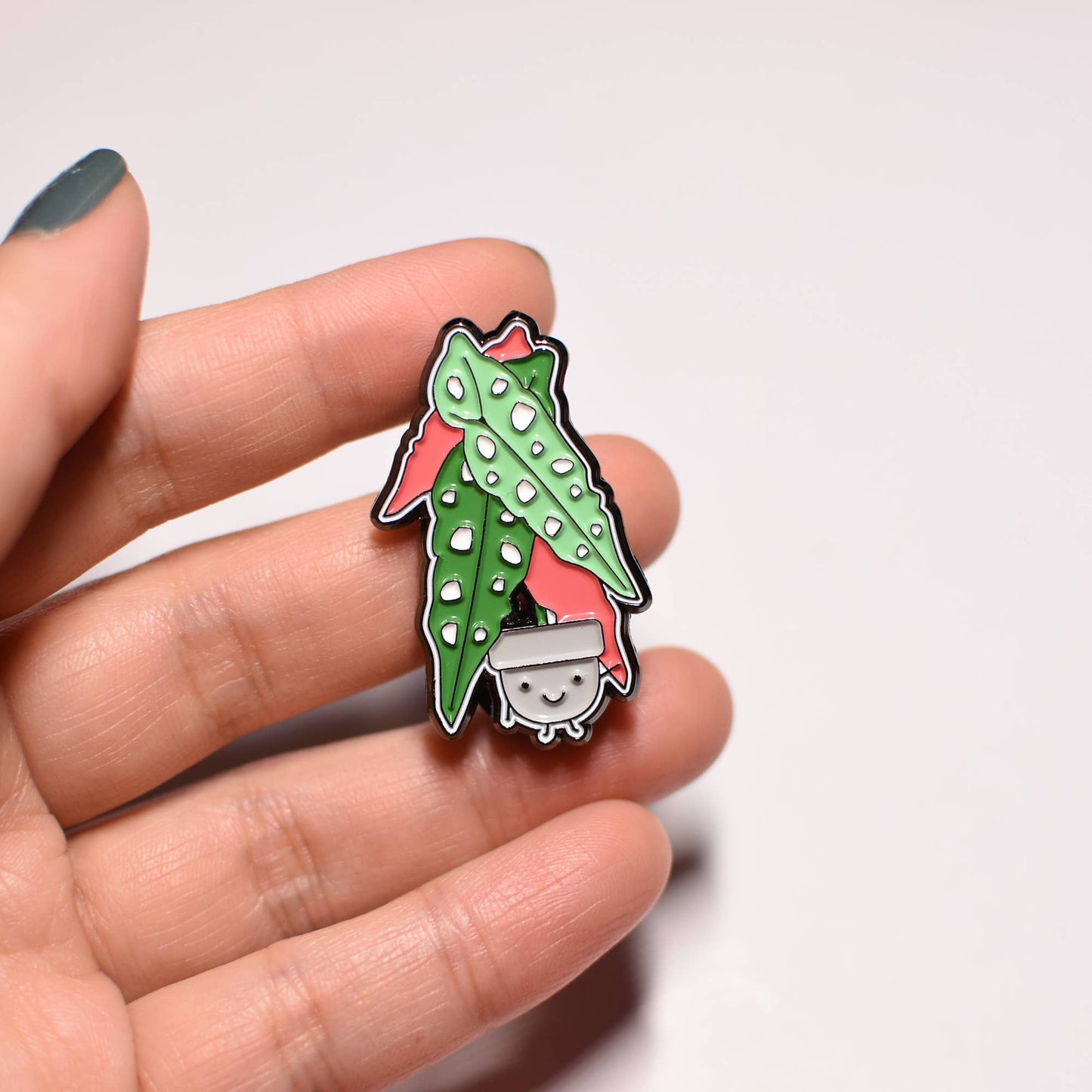 Begonia Plant Enamel Pin