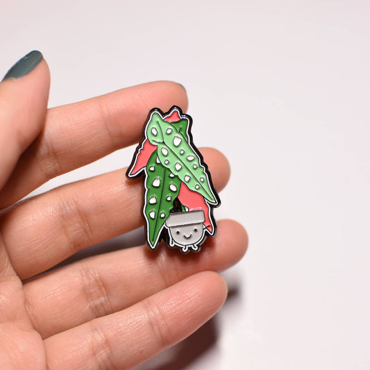 Begonia Plant Enamel Pin