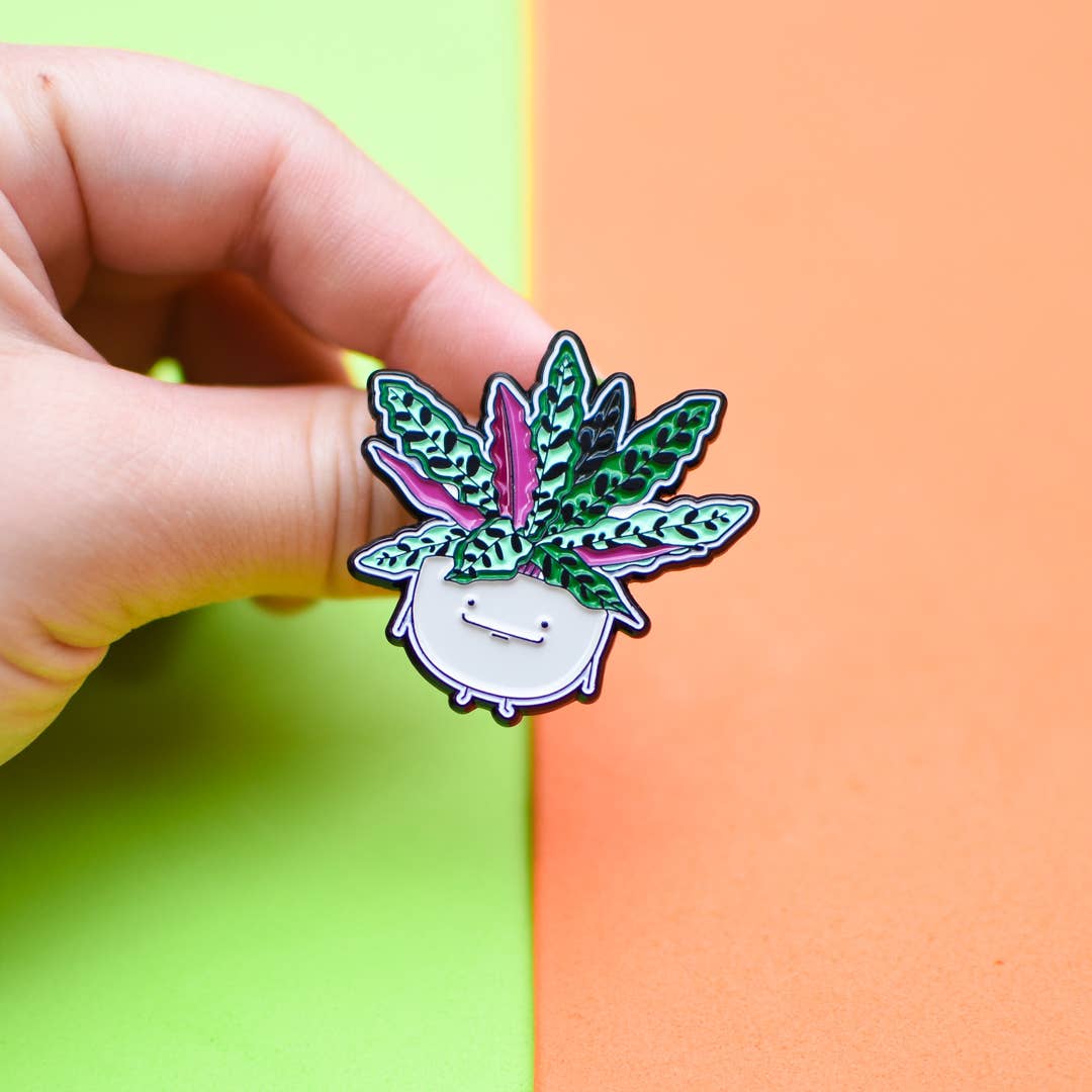 Calathea Rattlesnake Plant Enamel Pin