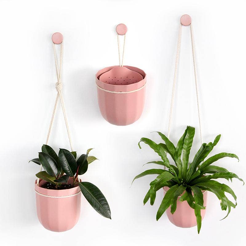 Loop Hanging Planter in Rose