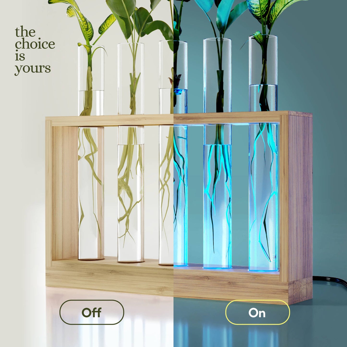 Light Up Bamboo Vial Air Planter