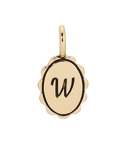 Charm Garden - Scalloped Initial Charm - Gold - W