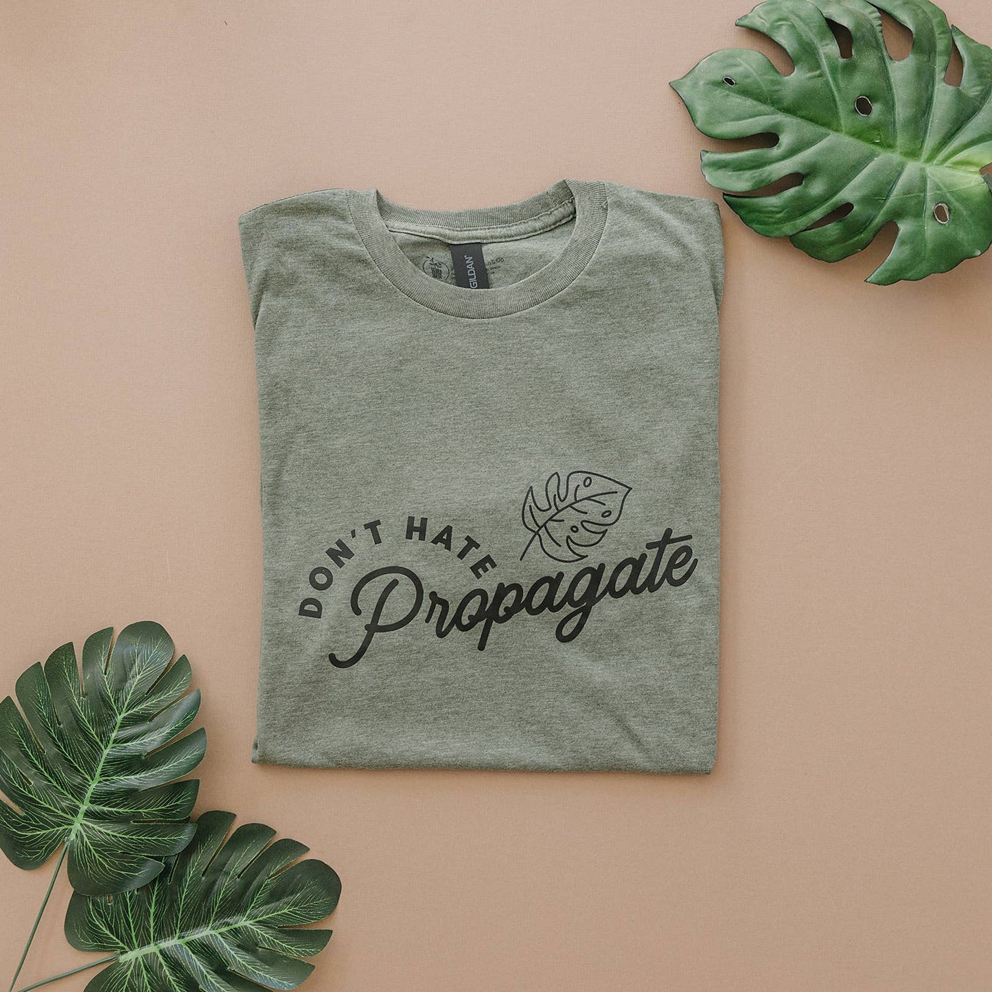 "Don't Hate, Propagate" Plant Themed Graphic T-Shirt