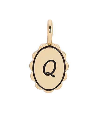 Charm Garden - Scalloped Initial Charm - Gold - Q