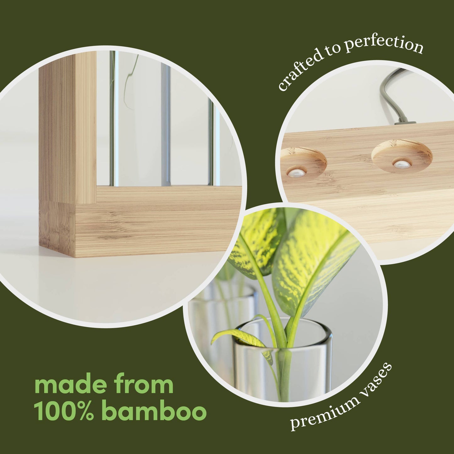 Light Up Bamboo Vial Air Planter