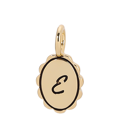 Charm Garden - Scalloped Initial Charm - Gold - E