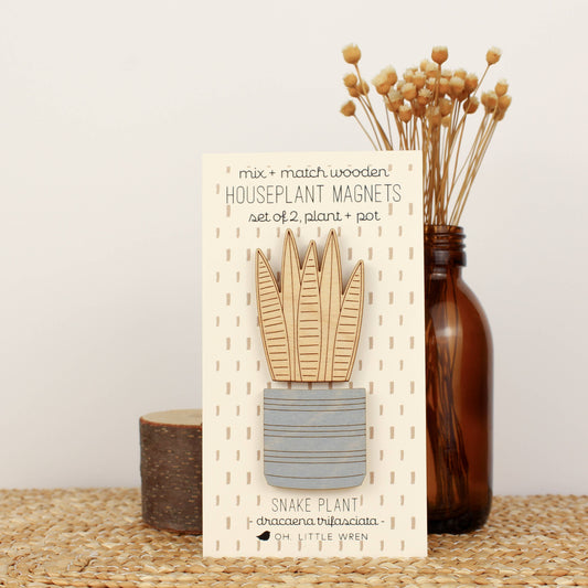 snake plant houseplants pair of magnets