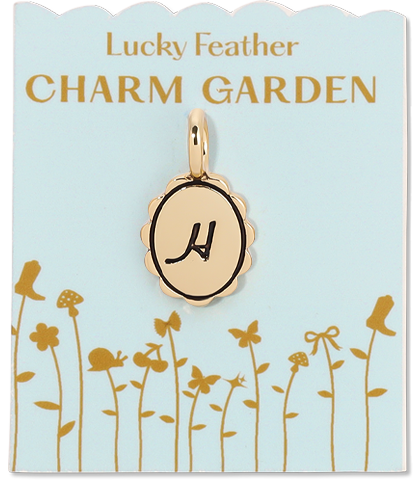 Charm Garden - Scalloped Initial Charm - Gold - H