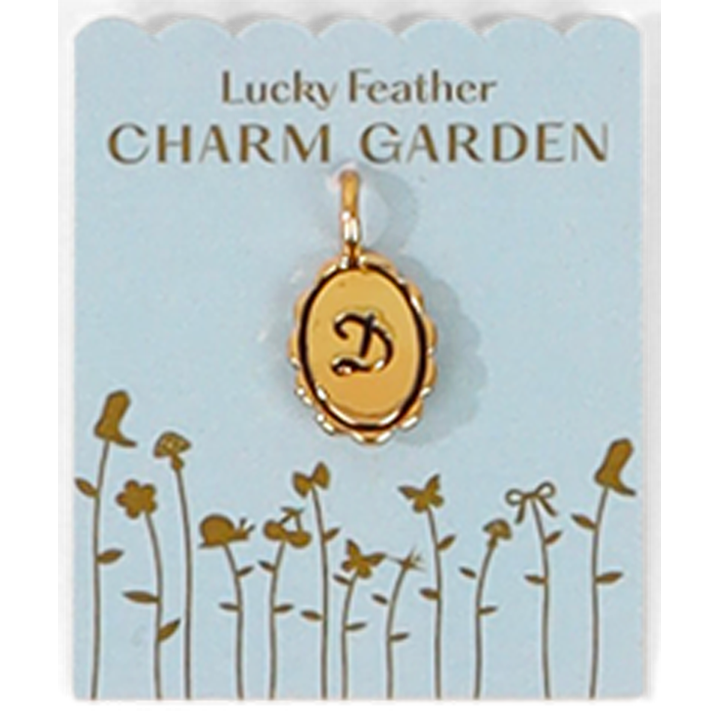 Charm Garden - Scalloped Initial Charm - Gold - D