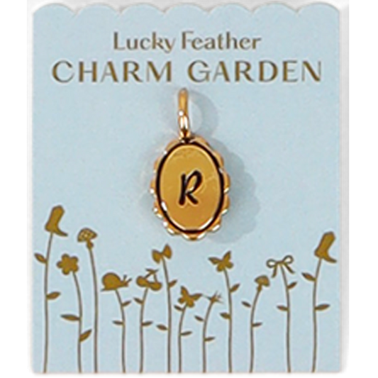 Charm Garden - Scalloped Initial Charm - Gold - R