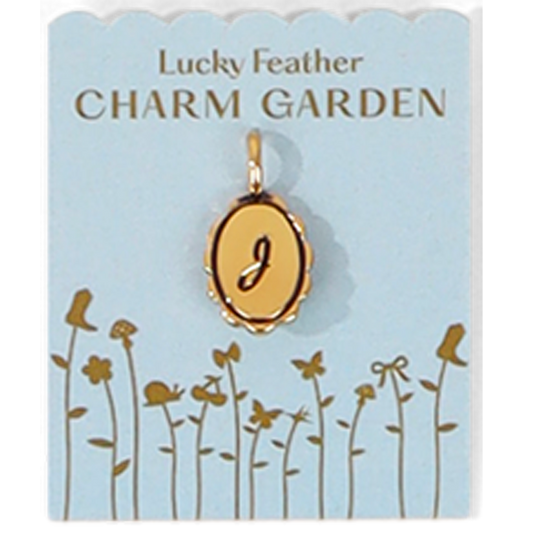 Charm Garden - Scalloped Initial Charm - Gold - J